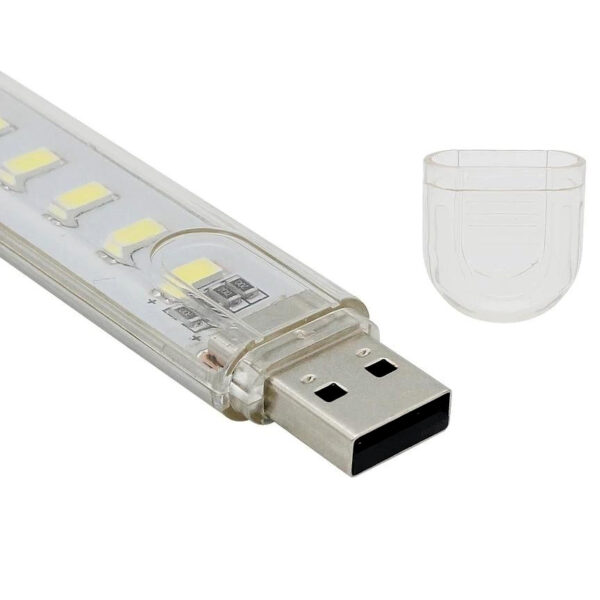 MINI PORTABLE USB LED NIGHT LIGHT 5730 SMD 8 LEDS LAMP READING CAMPING COOL WHITE