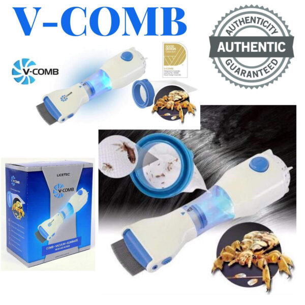 LICETEC V-Comb Anti Lice Machine, Electric Head Lice & Nits Comb, FDA Registered Allergy and Chemical Free Head Lice Treatment, Anti Lice and Nit Eggs Removing, Multipurpose