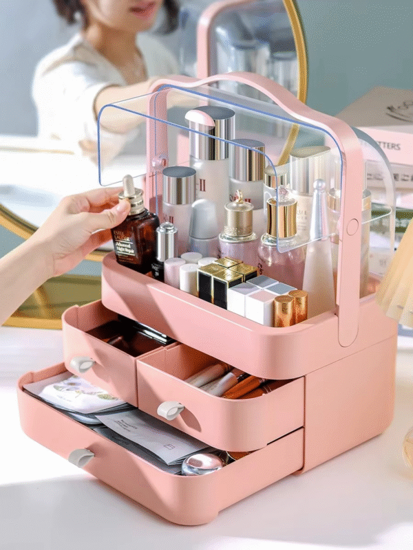Multi-functional Acrylic Cosmetic Organizer With Multiple Drawers – Elegant Storage Solution For Makeup, Skincare Products, And Beauty