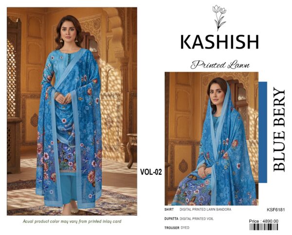 Kashish Bana Dora 3 Piece Premium Printed Lawn Shirt Premium Cambric Trouser And Premium Printed Pure Voil Lawn Dupatta