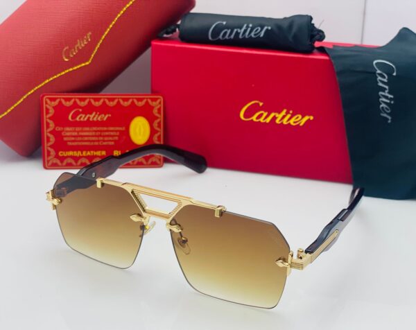 Cartier Luxury Rimless Square Sunglasses For Men And Women