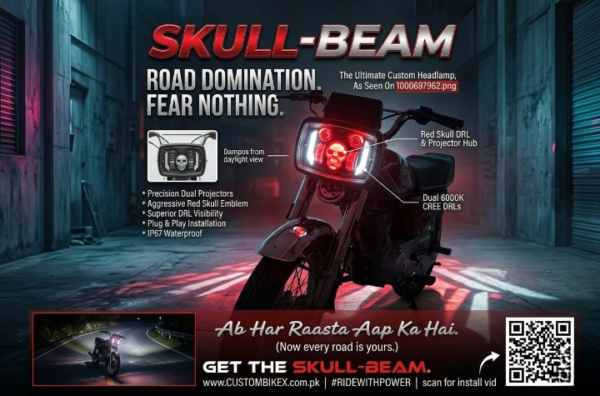 Premium Skull Headlamp for Honda CD70 & CG125